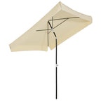 2x2m Outdoor Umbrella with Square Canopy, Adjustable and Portable Structure, Cream - Borge' Group Limited