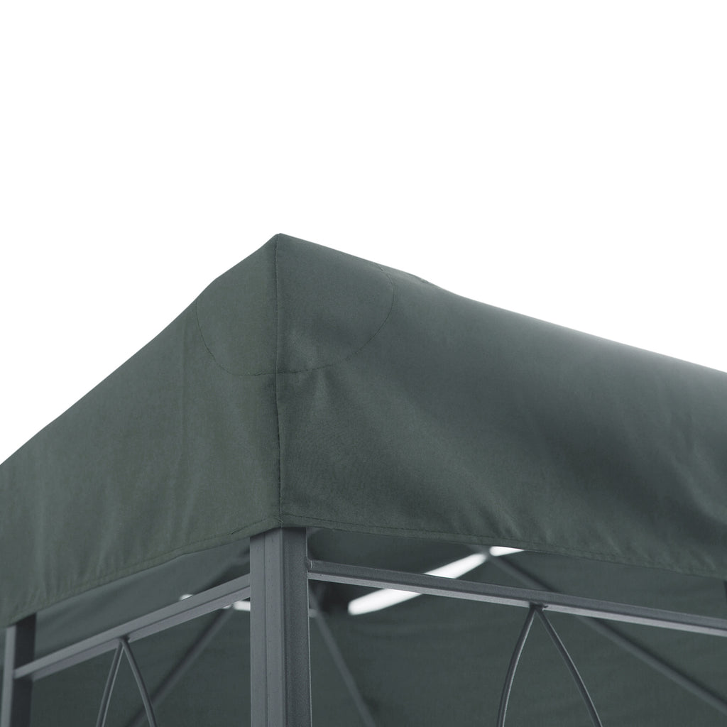 Outsunny coverage for gazebo 4x3 m at 2 levels in polyester with straps and 10 drainage holes, anthracite gray - Borgè