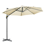 3x2.5m Off-center Garden Umbrella with Adjustable Angle and 360° Rotatable, Cream - Borge' Group Limited