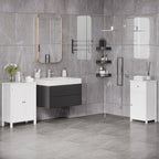 Kleankin Bathroom Cabinet two doors white 60 x 30 x 80cm - Borgè
