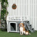 PAWHUT CASETTE FOR DOG WITH THE SCALETTA terrace and window 121x77x78cm Light Grey - Borgè