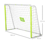 football door for adults and children net with central target and poles in yellow fabric 186x62x123cm - Borgè