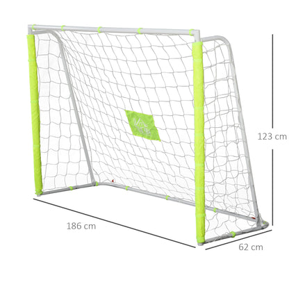 football door for adults and children net with central target and poles in yellow fabric 186x62x123cm - Borgè