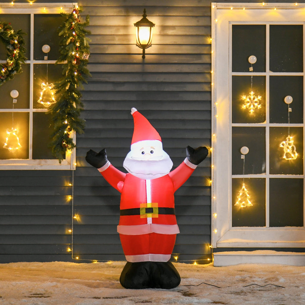 Santa Claus bright inflatable with LED lights, 80x40x120cm - Borgè