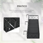 Outdoor Planter Pot Holder with Hooks for Balcony Railing in Metal, 100x31x12cm, Black - Borge' Group Limited