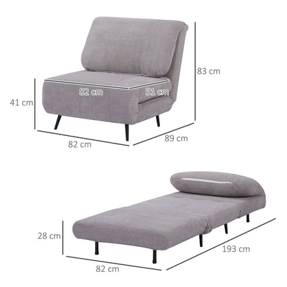 SLEEPER CHAIR | Padded 2 in 1 Single Sofa/Bed adjustable on 3 levels - Borgè