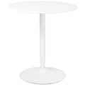 Modern Round Table For 2 people in MDF and Steel, Ø70x75cm, White - Borgè