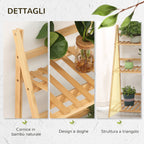 3 Tier Bamboo Outdoor Planter with Raised and Folding Design, 98x37x96.5 cm, Wood Color - Borge' Group Limited