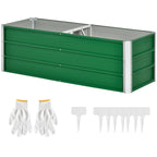 Outsunny bottom flower wrapping with 2 cultivation areas, in steel, 125x47x40 cm, green - Borgè