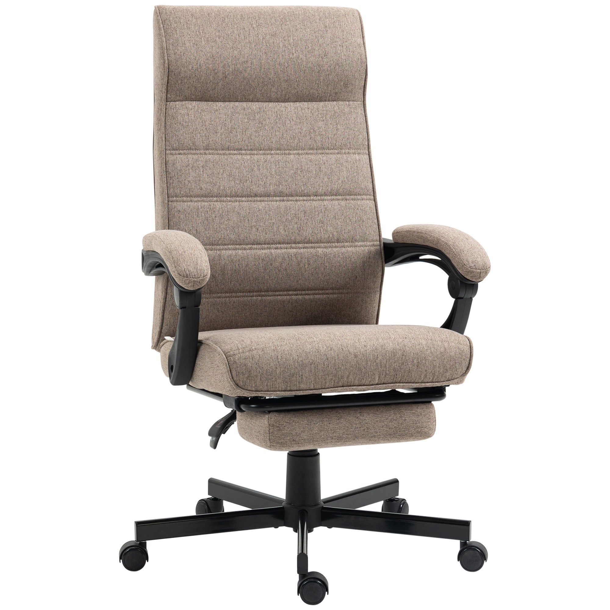 Vent office chair with adjustable height, footrests included and padded seat, 68x67x106-114 cm, brown - Borgè