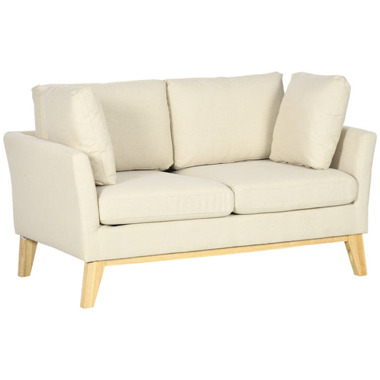 OASI | Beige Fabric 2 Seater Sofa with 2 cushions | 137x78x78 cm