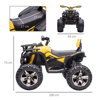 Quad for 12V electric children with headlights and rechargeable battery, age 3-5 years, 100x65x73cm, yellow - Borgè