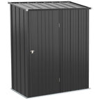 Garden Shed Tool Storage Shed in Steel Sheet with Lock, 161.5x94. 5x196cm, Black - Borge' Group Limited