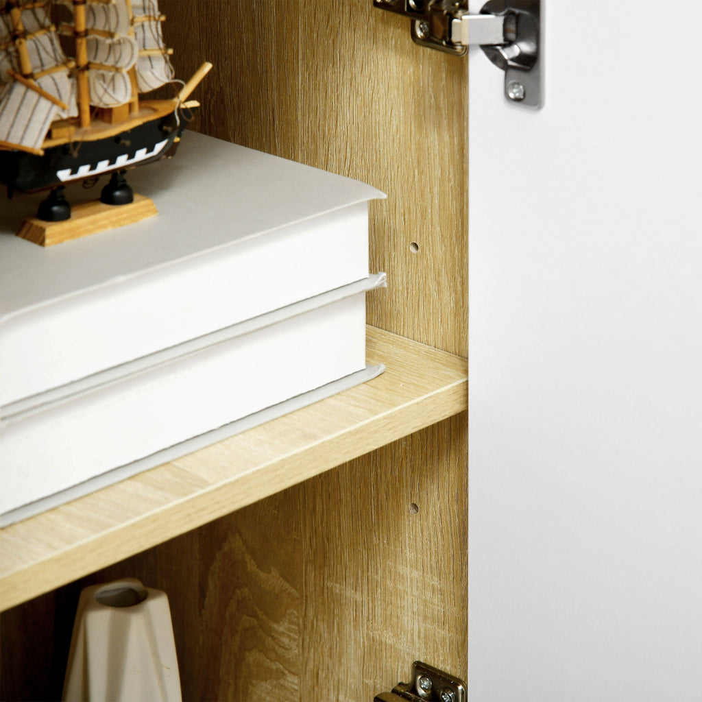 Homcom Modern unit in Pino wood with 3 drawers and 2 doors, 90x32x80h cm - Borgè