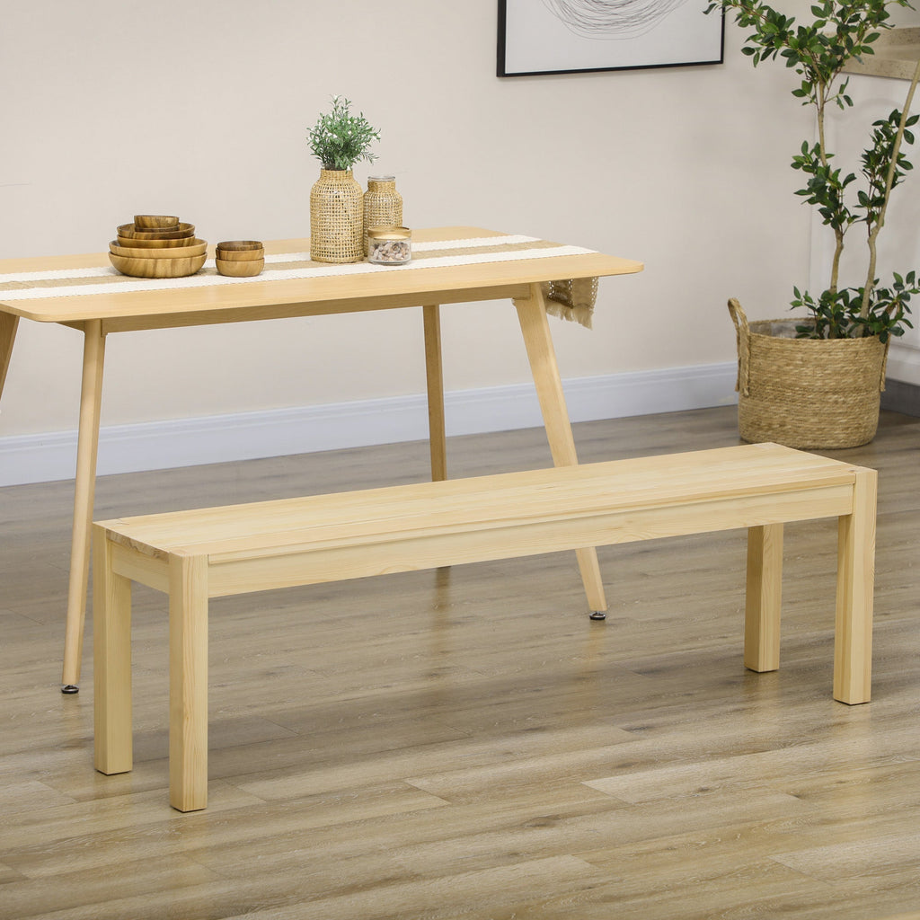 Pino wooden kitchen bench for 3 people, 150LX33x45cm, wooden color - Borgè