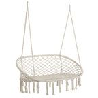 Garden and 2 -seater housing outsunny outsunny, metal frame and cotton seat 130x75x35cm, cream white - Borgè