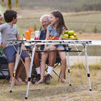 Outsunny Multifunction Folding Camping Table Aluminum with adjustable case and height supports up to 40 kg - Borgè