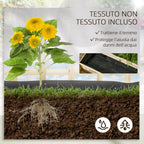 3-Tier Outdoor Planter with Fir Wood and Non-Woven Fabric Trellis, 95x95x110 cm - Borge' Group Limited