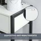 table console for entrance with 2 drawers in white wood and black metal - Borgè