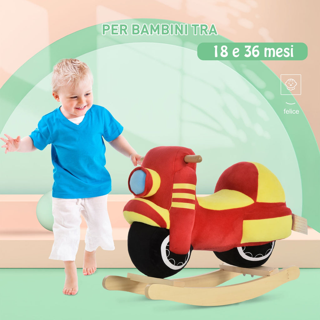 Rocking Red Motorcycle with Sounds | 18-36 Months - Borgè