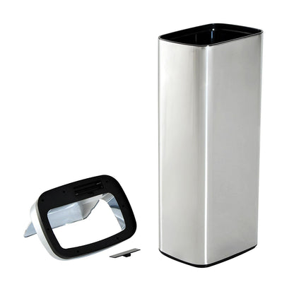 rectangular waste basket in stainless steel with infrared sensor, 50l - Borgè