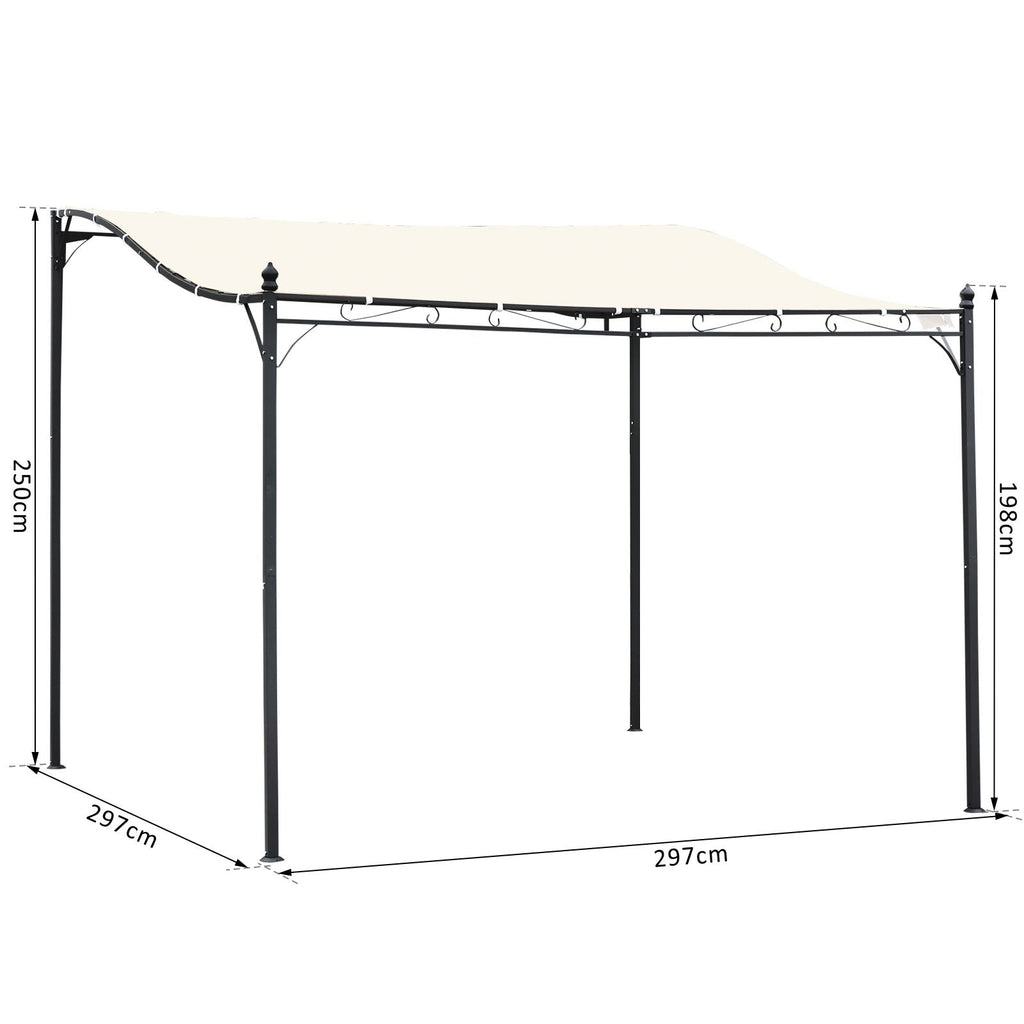 Gazebo Pergola 3x3m Garden with Waterproof Curtain Cream - Borge' Group Limited