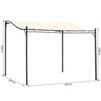 Gazebo Pergola 3x3m Garden with Waterproof Curtain Cream - Borge' Group Limited
