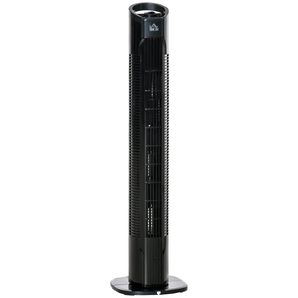 Column 3 -speed ventilator with 70 Â° oscillation, round flat and transport handle, 50W power, Ñ„20x78.5cm black - Borgè