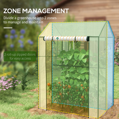 Outsunny Garden greenhouse with pear coverage, 2 separate areas and rolled doors, 100x80x150cm - Borgè