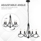 ceiling chandelier in black braided steel with 5 candles - Borgè