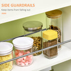 kitchen trolley in chipboard and stainless steel with 2 open shelves, removable drawer and parapetti, 25x50x85 cm - Borgè