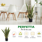 Outsunny sanseveria artificial outdoor and interior plant with green and yellow realistic decorative vase ф15cm x 80cm - Borgè