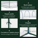 Oustunny Garden greenhouse with front zipper, steel and pvc doors, 250x100x80 cm - Borge' Group Limited