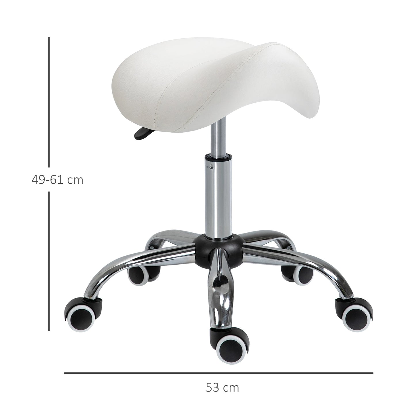 Stool for Beautician Hairdresser Happy Seat Sella 52 × 53 × 49-61cm cream - Borgè