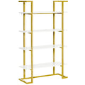 Homcom Mobile 4 -level bookcase raised and multipurpose, in mdf and steel, 92x35x152cm - Borgè