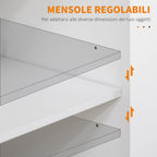 Kitchen Trolley with drawer, door holders, locker and 4 wheels, 109x40x89cm, white - Borgè
