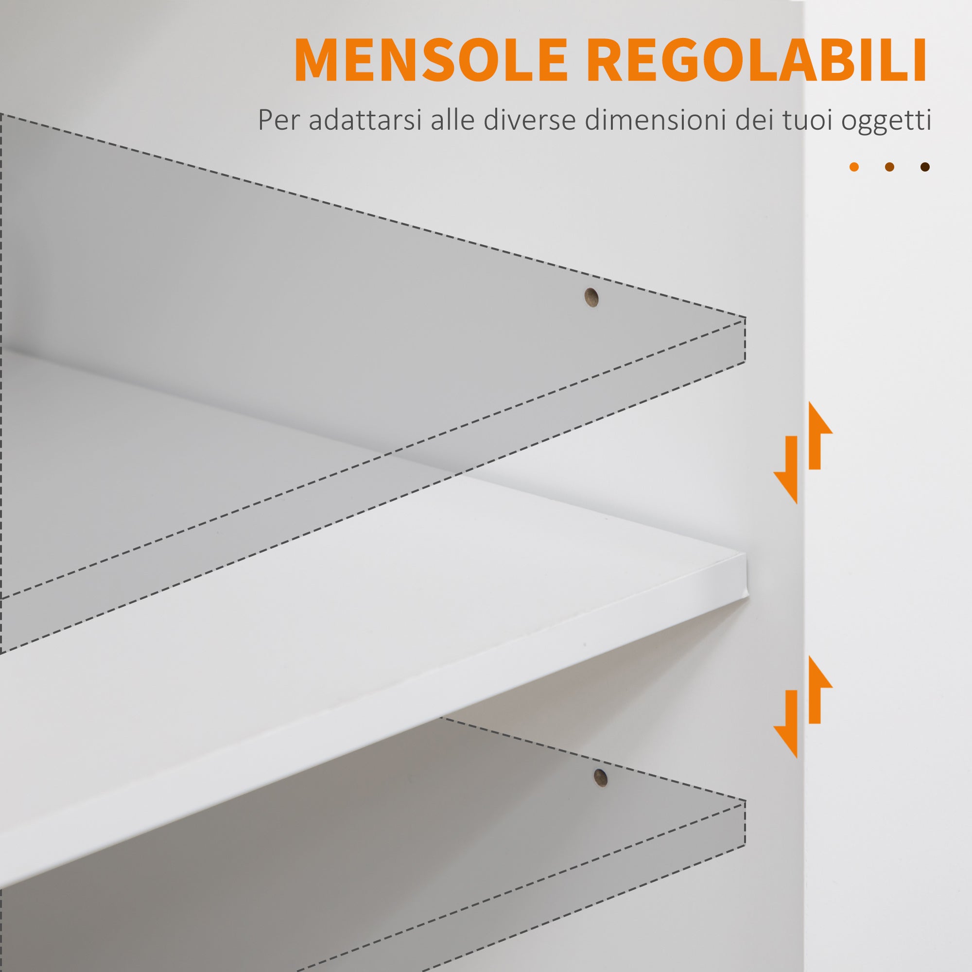 Kitchen Trolley with drawer, door holders, locker and 4 wheels, 109x40x89cm, white - Borgè