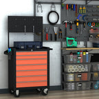Homcom Tools Trolley Tools with chest of drawers, black and orange, 61.5x33x76cm - Borgè