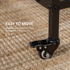 Homcom Folding table with 6 wheels and industrial style shelf in wood and metal, light brown - Borgè