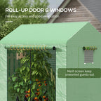 Outsunny Serra in Casetta with 2 sections with door and roller shutters, in steel and PE, 200x140x200 cm, green - Borgè
