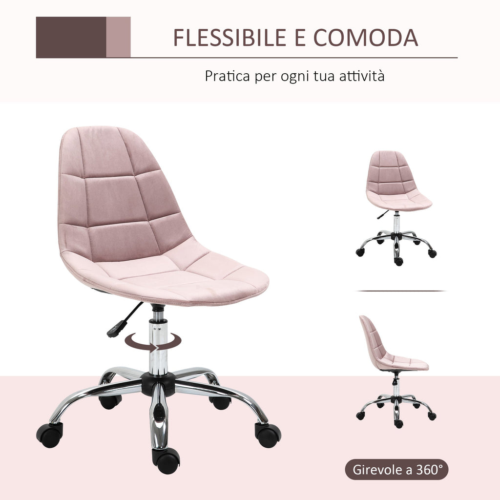 WINTERS | Pink Swivel Chair for Bedroom or Office - Ergonomic Chair - Borgè