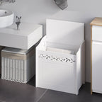 Wooden Wooden Cabinet with White with carved decoration 55 x 34 x 58 cm - Borgè