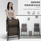 Set of 2 Folding PE Rattan Garden Chairs, 7-Position Backrest, 71x58x111cm - Borge' Group Limited