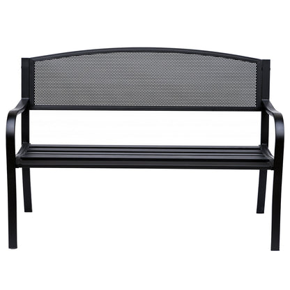 Outsunny Outdoor bench in steel, black, 127x60x85cm - Borgè