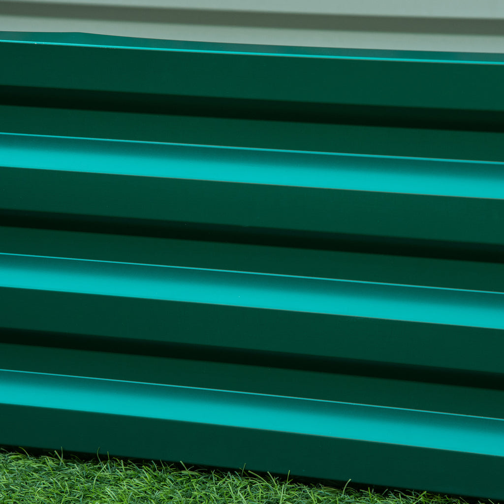 Outsunny For Open Raised Raised Garden Bed with coating, in galvanized steel, 120x60x30.5 cm, green - Borgè