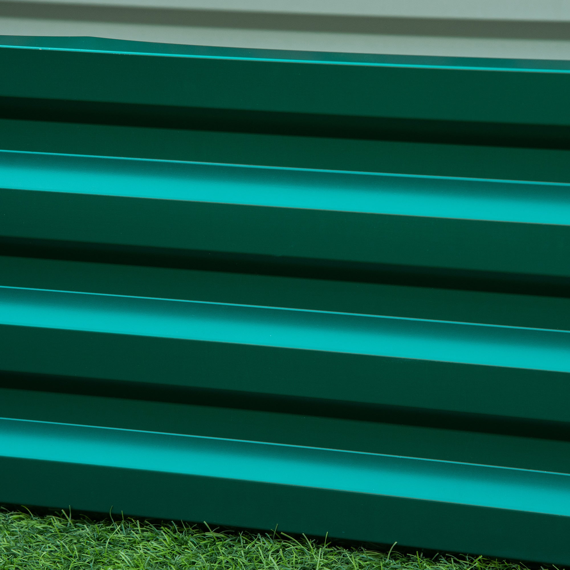 Outsunny For Open Raised Raised Garden Bed with coating, in galvanized steel, 120x60x30.5 cm, green - Borgè