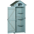 Wooden Garden Shed with 3 Shelves, 77x54. 2x179cm, Blue - Borge' Group Limited