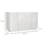 Homcom Multiuse cabinet in 5 -level white chipboard with adjustable shelf on 3 levels, 150x40x88 cm - Borgè