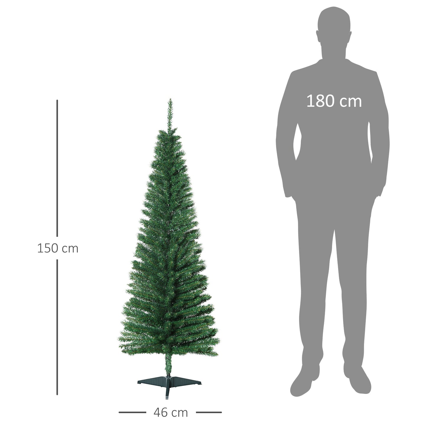 150cm Christmas tree artificial pine with branches 294 Removable folding base - Borgè