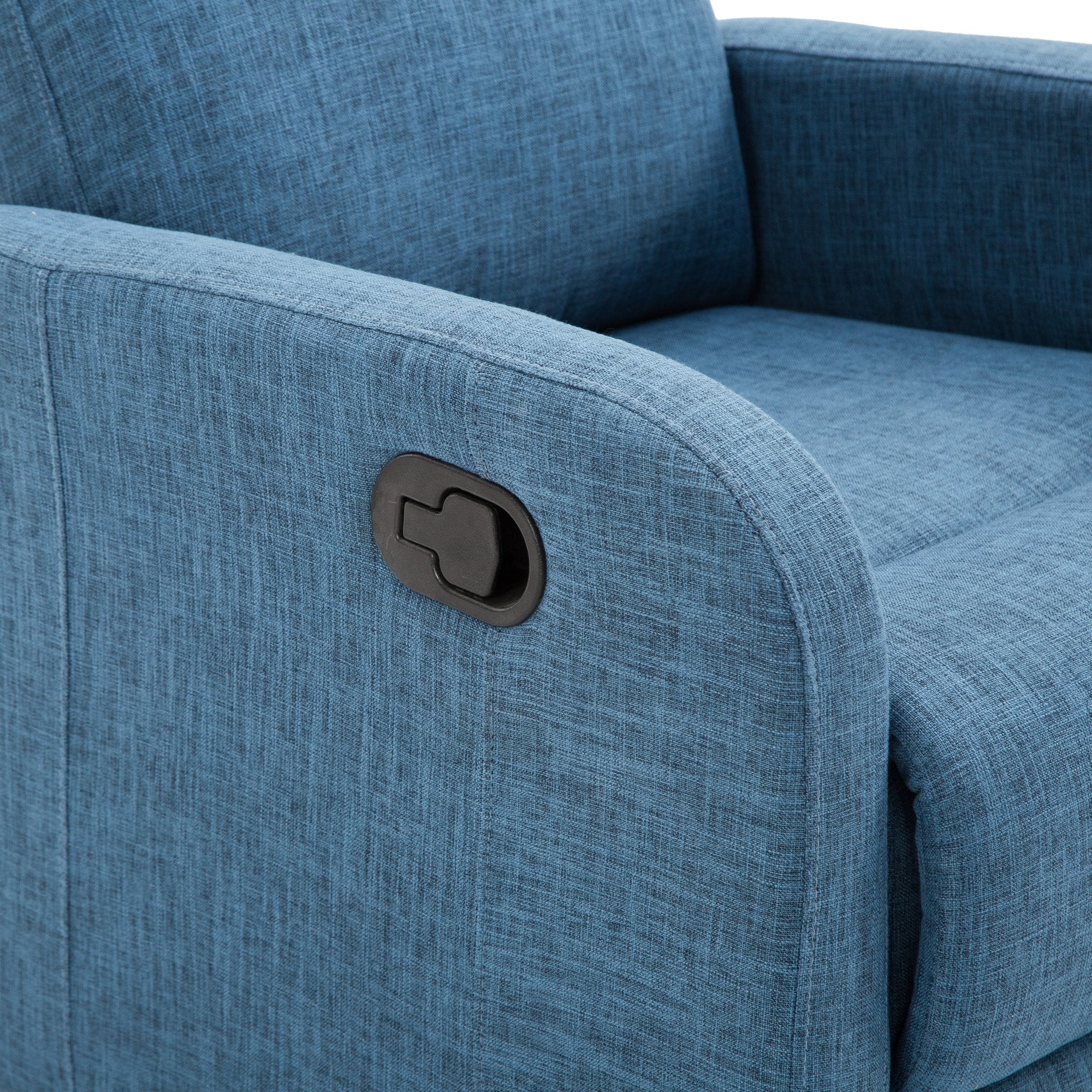 Homcom Relaxable Relaxing Manual Armchair With Bring 125kg Blue Fabric 66 Ã— 83 Ã— 107cm - Borgè